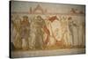 A 15th century fresco depicting a death dance, La Ferte-Loupiere, Yonne, France-Godong-Stretched Canvas