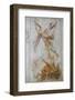 A 15th century fresco depicting St. Michael slaying a dragon, La Ferte Loupiere, Yonne, France-Godong-Framed Photographic Print