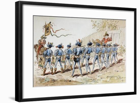 A 16th Century Marching Band with Drums and Fifes, 1886-Armand Jean Heins-Framed Giclee Print
