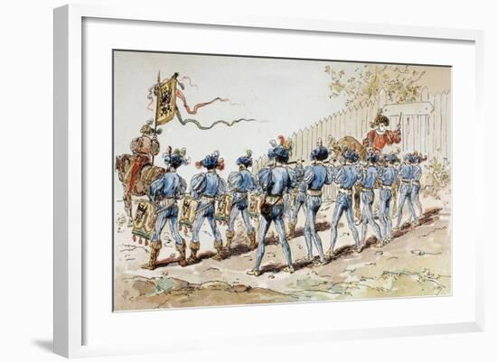 A 16th Century Marching Band with Drums and Fifes, 1886-Armand Jean Heins-Framed Giclee Print