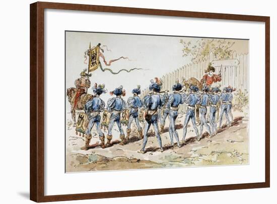 A 16th Century Marching Band with Drums and Fifes, 1886-Armand Jean Heins-Framed Giclee Print