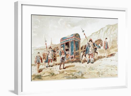 A 16th Century Nobleman's Horse Drawn Litter, 1886-Armand Jean Heins-Framed Giclee Print