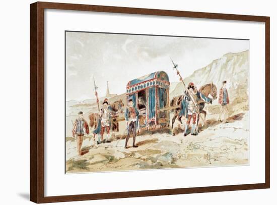 A 16th Century Nobleman's Horse Drawn Litter, 1886-Armand Jean Heins-Framed Giclee Print