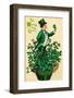 A 1910 Vintage St. Patrick's Day Greeting Card Illustration of an Irish Man Showing 'The Wearing Of-Victorian Traditions-Framed Photographic Print