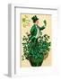 A 1910 Vintage St. Patrick's Day Greeting Card Illustration of an Irish Man Showing 'The Wearing Of-Victorian Traditions-Framed Photographic Print