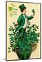 A 1910 Vintage St. Patrick's Day Greeting Card Illustration of an Irish Man Showing 'The Wearing Of-Victorian Traditions-Mounted Photographic Print