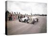 A 1914 and 1937 Grand Prix Mercedes Racing Cars at the Starting Line-null-Stretched Canvas
