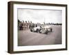 A 1914 and 1937 Grand Prix Mercedes Racing Cars at the Starting Line-null-Framed Photographic Print