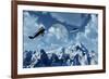 A 1930S Dh 82 Tiger Moth Biplane Encounters a Group of Ufo'S-null-Framed Art Print