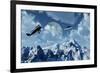 A 1930S Dh 82 Tiger Moth Biplane Encounters a Group of Ufo'S-null-Framed Art Print