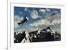 A 1930S Dh 82 Tiger Moth Biplane Encounters a Group of Ufo'S-null-Framed Art Print