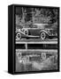 A 1933 Hispano-Suiza K6 Reflected in a Lake-null-Framed Stretched Canvas