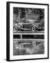 A 1933 Hispano-Suiza K6 Reflected in a Lake-null-Framed Photographic Print