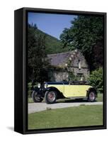A 1934 Bugatti Type 46 Outside a Cottage-null-Framed Stretched Canvas