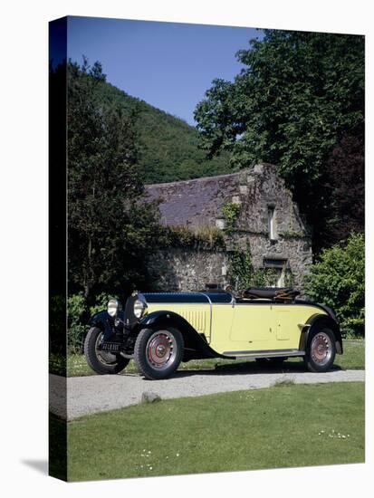 A 1934 Bugatti Type 46 Outside a Cottage-null-Stretched Canvas