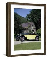 A 1934 Bugatti Type 46 Outside a Cottage-null-Framed Photographic Print