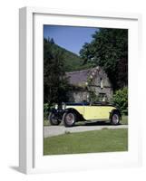 A 1934 Bugatti Type 46 Outside a Cottage-null-Framed Photographic Print