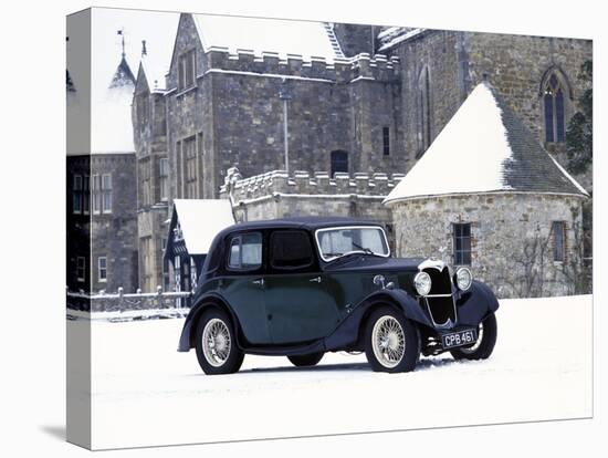 A 1934 Riley Falcon in the Snow-null-Stretched Canvas