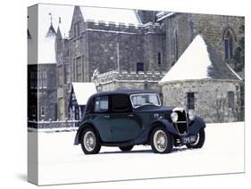 A 1934 Riley Falcon in the Snow-null-Stretched Canvas