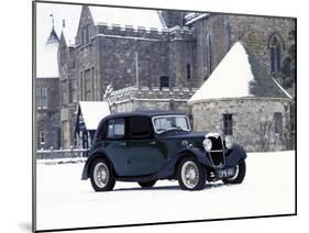 A 1934 Riley Falcon in the Snow-null-Mounted Photographic Print