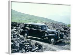 A 1937 Cadillac V16 Sedan, Photographed Among Piles of Slate-null-Framed Photographic Print