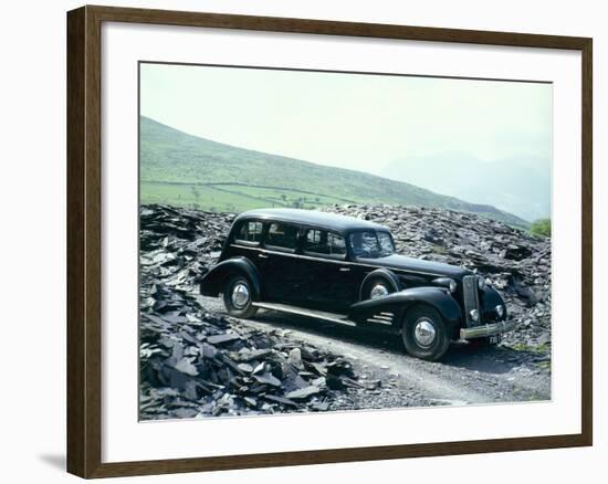 A 1937 Cadillac V16 Sedan, Photographed Among Piles of Slate-null-Framed Photographic Print