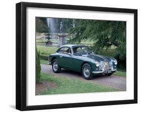 A 1952 Aston Martin Db2 Saloon Car Photographed in a Stately Garden-null-Framed Photographic Print