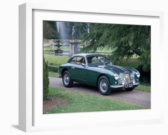 A 1952 Aston Martin Db2 Saloon Car Photographed in a Stately Garden-null-Framed Photographic Print