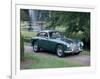 A 1952 Aston Martin Db2 Saloon Car Photographed in a Stately Garden-null-Framed Photographic Print