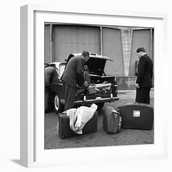 A 1961 Austin Westminster Being Loaded with Luggage on Amsterdam Docks, Netherlands 1963-Michael Walters-Framed Photographic Print