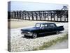 A 1961 Cadillac Presidential Limousine on a Beach-null-Stretched Canvas