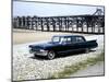 A 1961 Cadillac Presidential Limousine on a Beach-null-Mounted Photographic Print