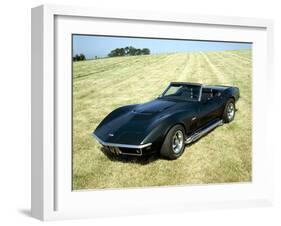 A 1969 Chevrolet Corvette Stingray in a Field-null-Framed Photographic Print