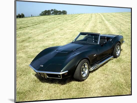 A 1969 Chevrolet Corvette Stingray in a Field-null-Mounted Photographic Print