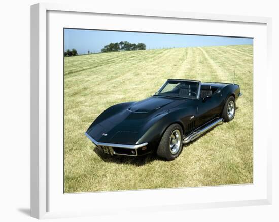 A 1969 Chevrolet Corvette Stingray in a Field-null-Framed Photographic Print