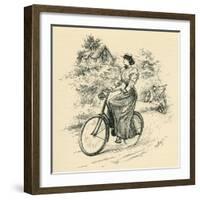 A 19th Century Female Cyclist, from the Strand Magazine Published 1897-null-Framed Giclee Print