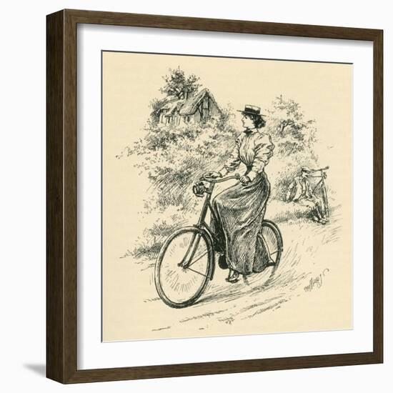 A 19th Century Female Cyclist, from the Strand Magazine Published 1897-null-Framed Giclee Print