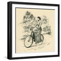 A 19th Century Female Cyclist, from the Strand Magazine Published 1897-null-Framed Giclee Print