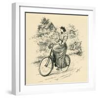 A 19th Century Female Cyclist, from the Strand Magazine Published 1897-null-Framed Giclee Print