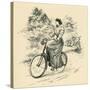 A 19th Century Female Cyclist, from the Strand Magazine Published 1897-null-Stretched Canvas