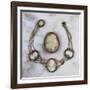A 19th Century Oval Shell Cameo, and an Early 19th Century Three-Colour Gold-Mounted Cameo Necklace-null-Framed Giclee Print
