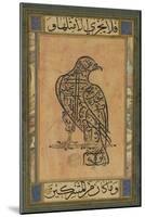 A 19th Century Persian Calligraphic Inscription in the Shape of a Falcon-null-Mounted Giclee Print