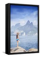 A 20-25 Year Old Young Brazilian Woman Standing on the Arpoador Rocks-Alex Robinson-Framed Stretched Canvas