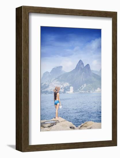 A 20-25 Year Old Young Brazilian Woman Standing on the Arpoador Rocks-Alex Robinson-Framed Photographic Print