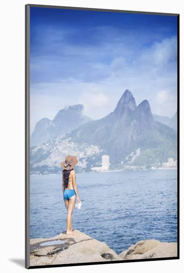 A 20-25 Year Old Young Brazilian Woman Standing on the Arpoador Rocks-Alex Robinson-Mounted Photographic Print