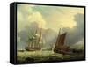 A 36 Gun Frigate off the Coast of Devon-George Webster-Framed Stretched Canvas