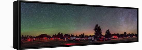 A 360 Degree Panorama with Aurora and Bands of Airglow at a Summer Star Party-null-Framed Stretched Canvas