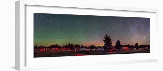 A 360 Degree Panorama with Aurora and Bands of Airglow at a Summer Star Party-null-Framed Photographic Print