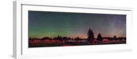 A 360 Degree Panorama with Aurora and Bands of Airglow at a Summer Star Party-null-Framed Photographic Print