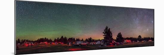 A 360 Degree Panorama with Aurora and Bands of Airglow at a Summer Star Party-null-Mounted Photographic Print